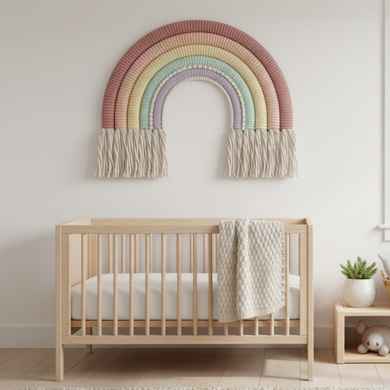 home decor macrame rainbow