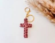 Macrame Cross Keychain: Religious Gift