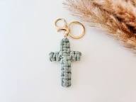Macrame Cross Keychain: Religious Gift